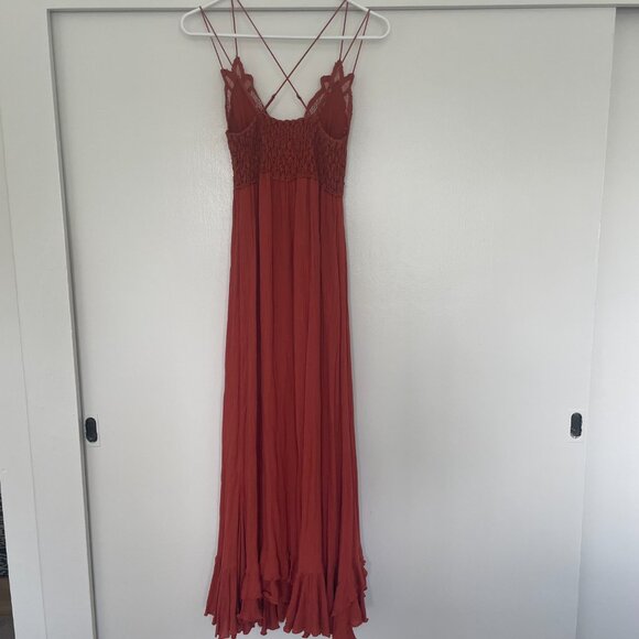FREE PEOPLE Adella Maxi Slip Dress in rusty coral - Picture 7 of 12